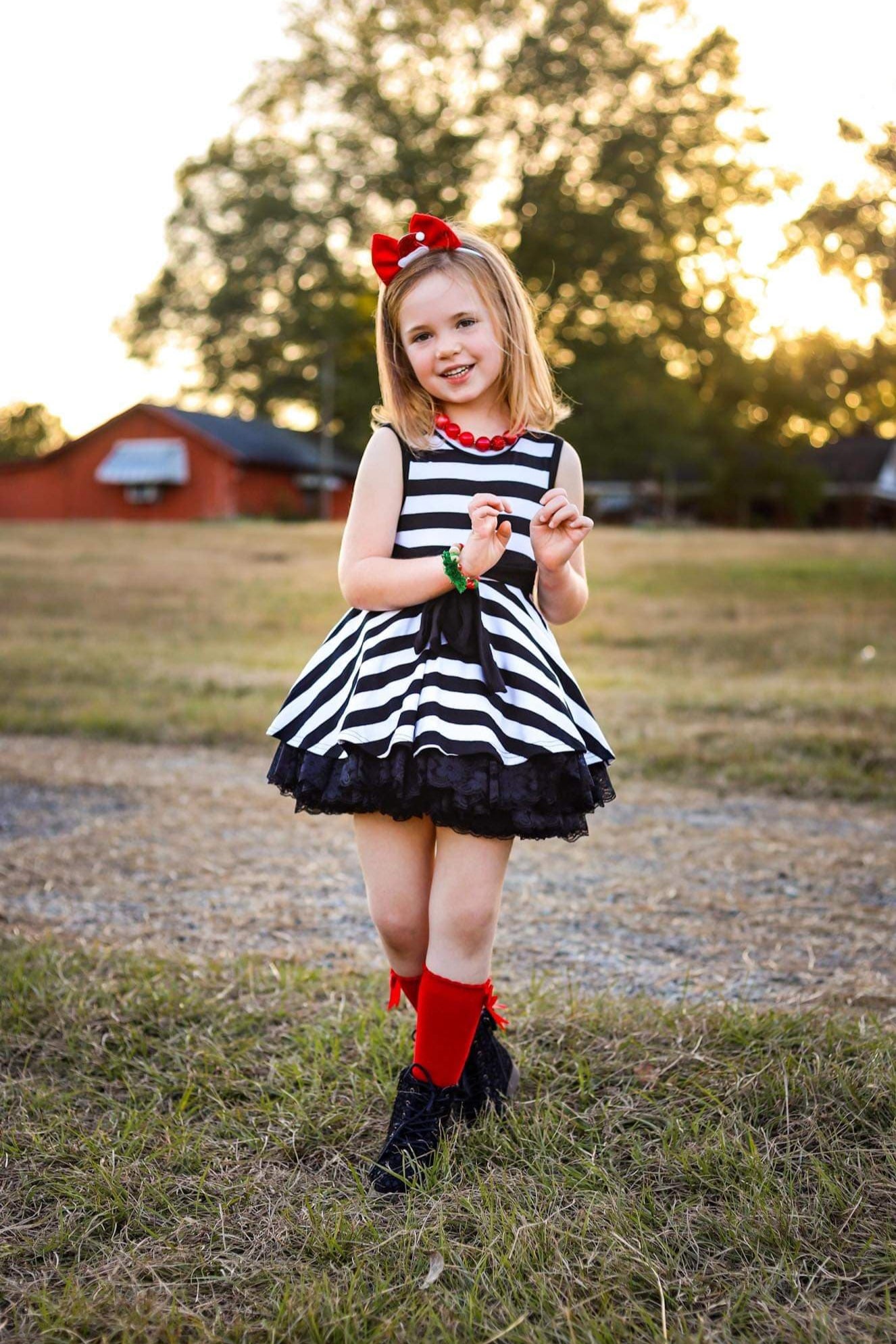 [Black + White Stripe] LOVED Twirl Dress