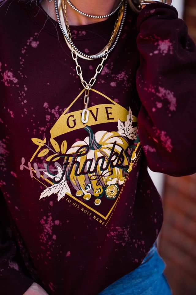 [Give Thanks to His Holy Name] Crew Sweatshirt