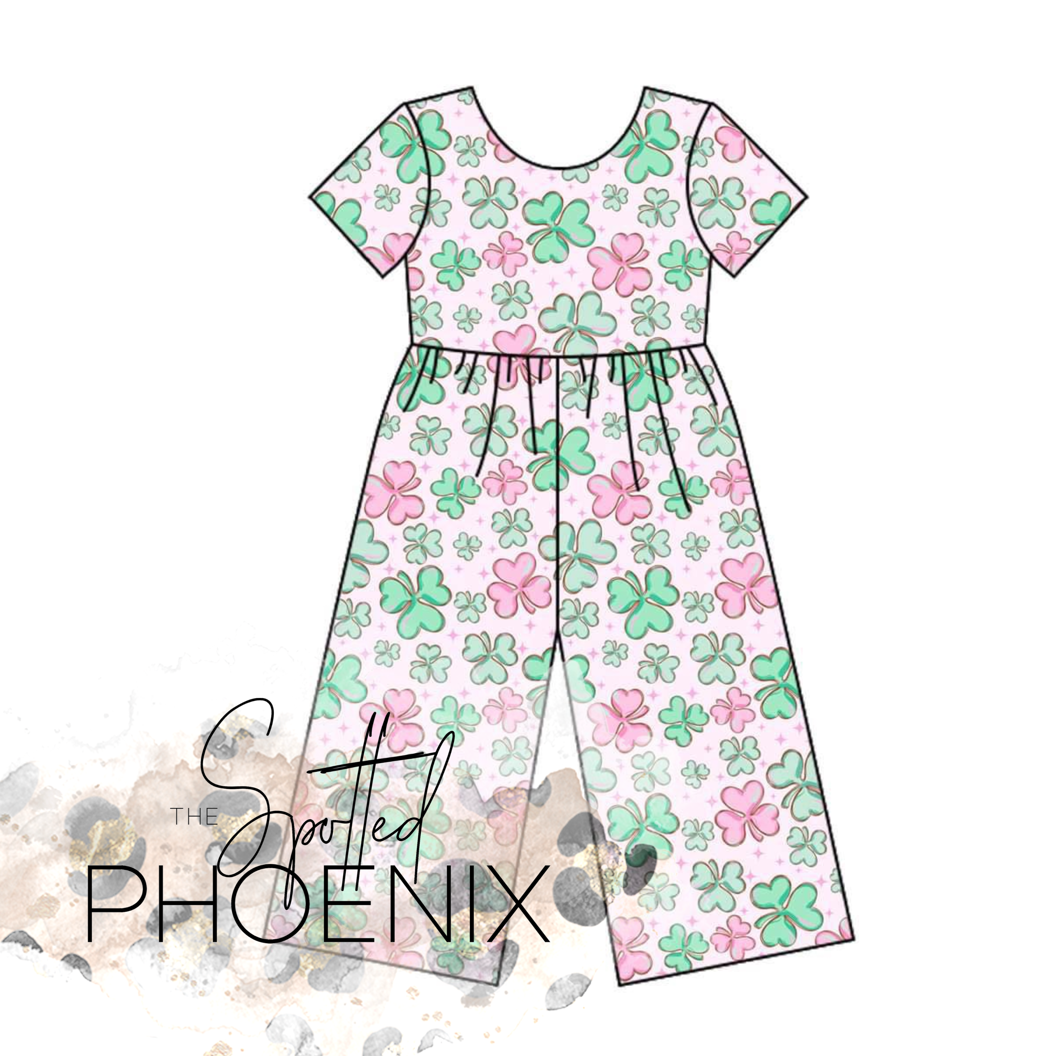 [She's a Clover] Tea Length Romper