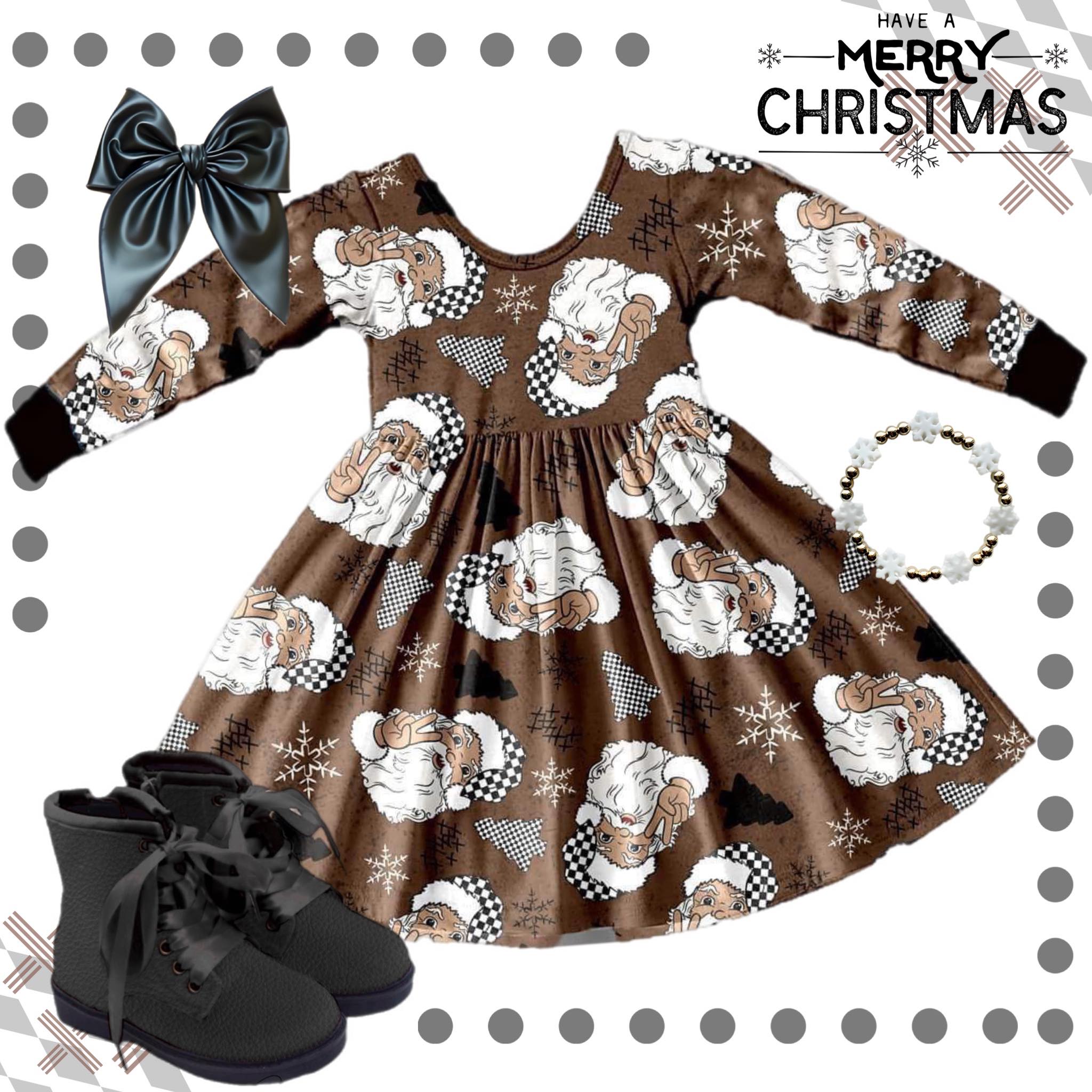 PRE-SALE [Groovy Santa] Twirl Dress