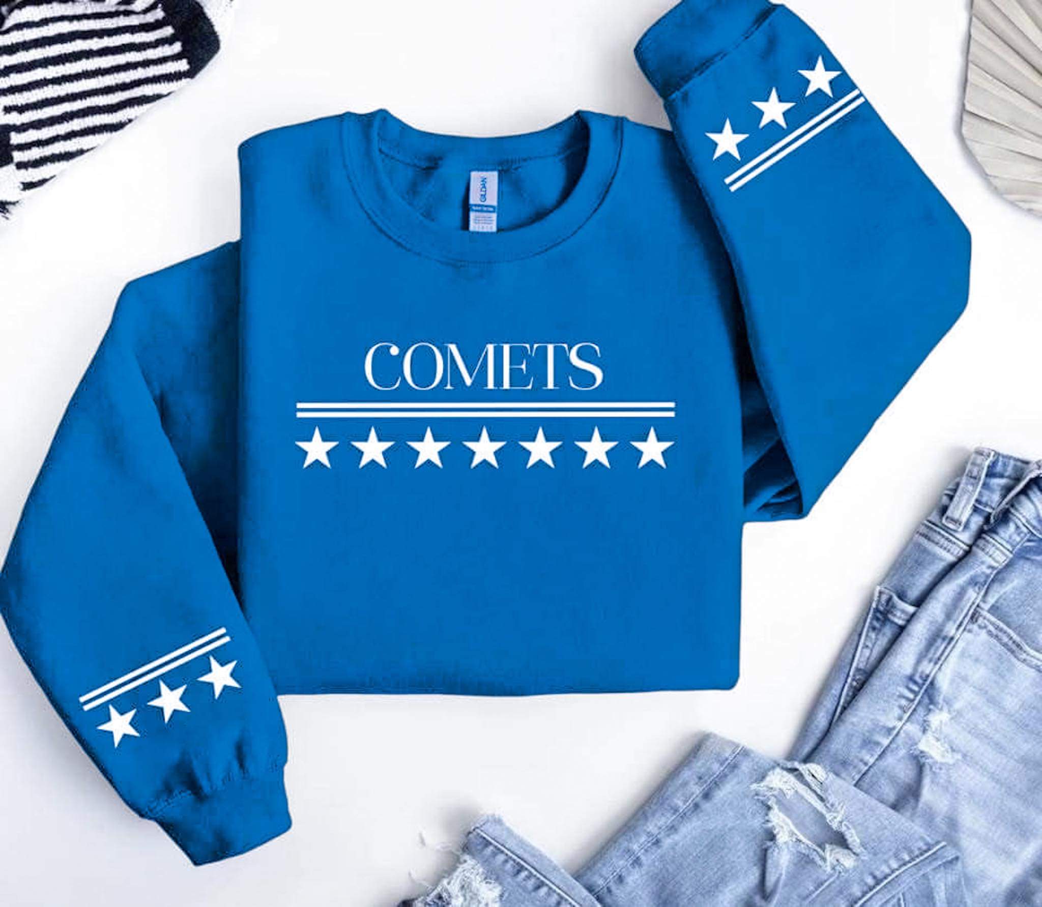 [COMETS] Crew Sweatshirt w/ Stars on Chest