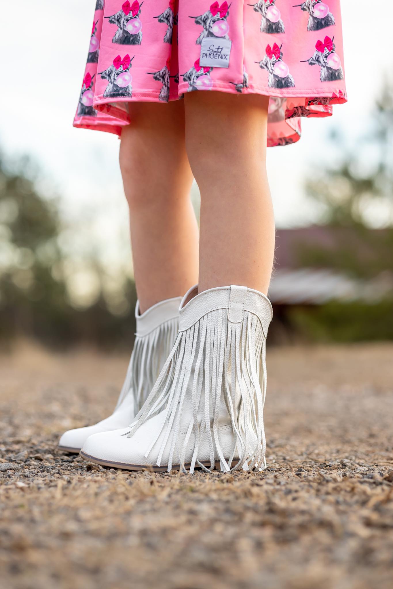 [White] Fringe Cowboy Boots