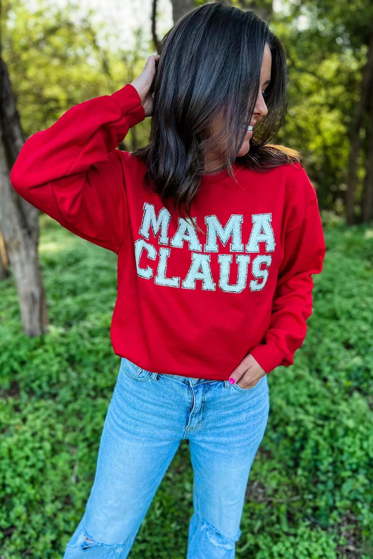 [MAMA CLAUS] Sweatshirt w/ Faux Patches