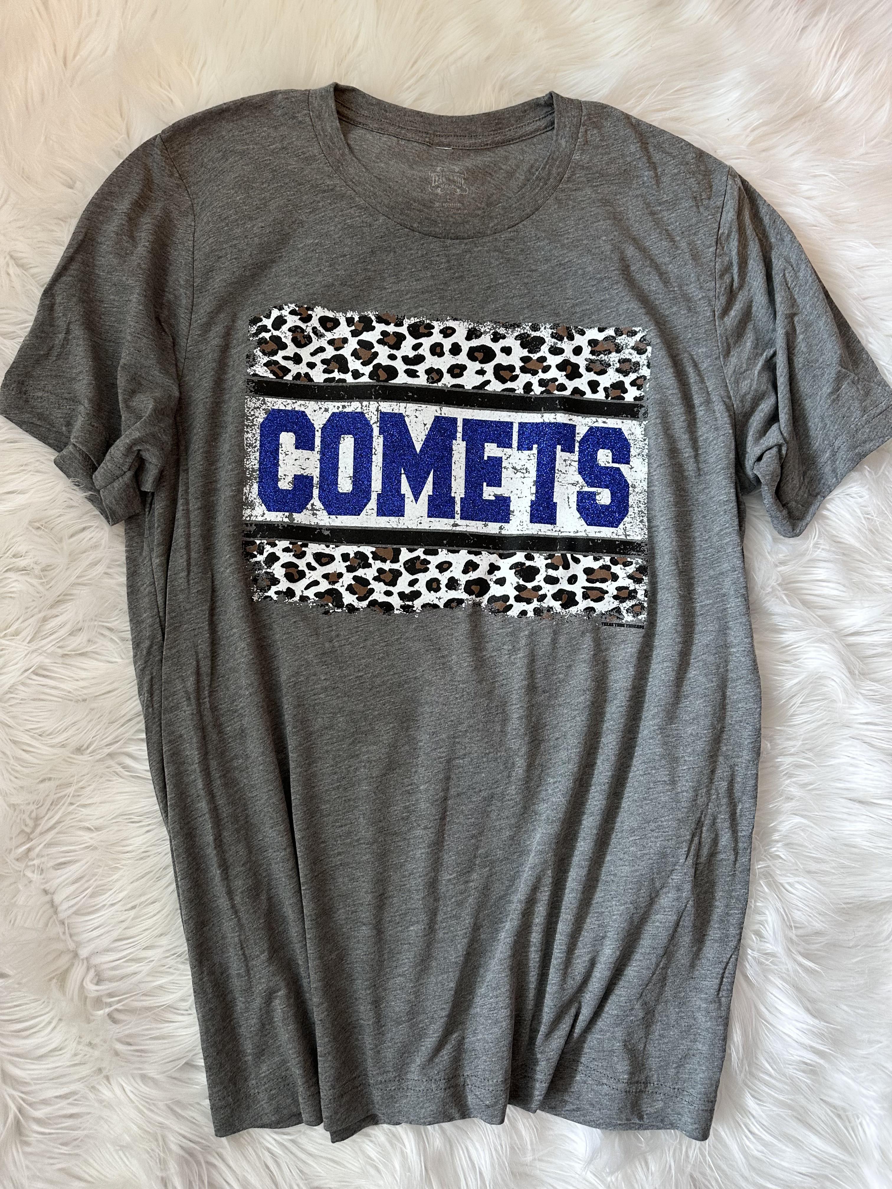 [Comets Leopard Striped] Glitter Tee Shirt