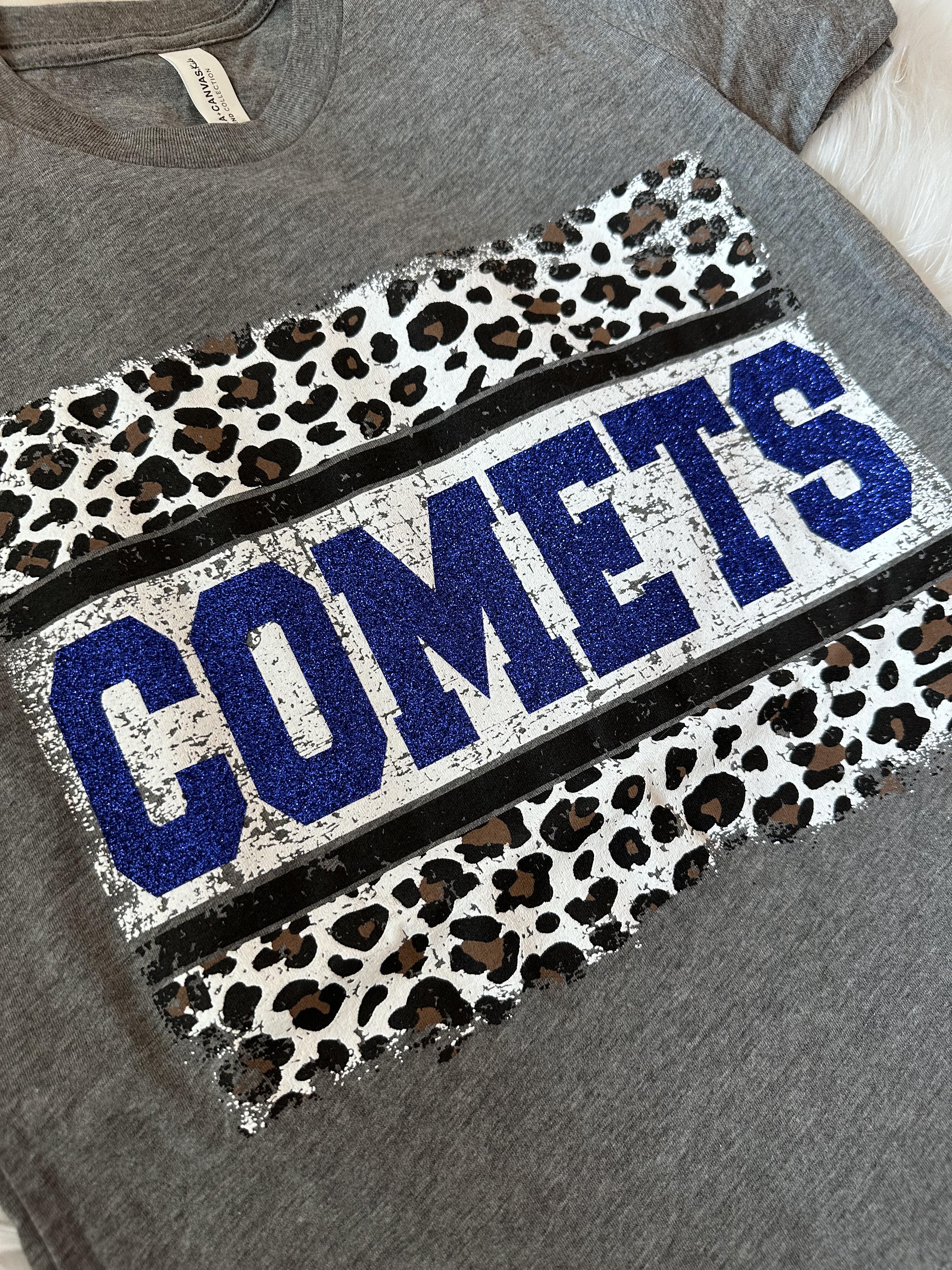 [Comets Leopard Striped] Glitter Tee Shirt