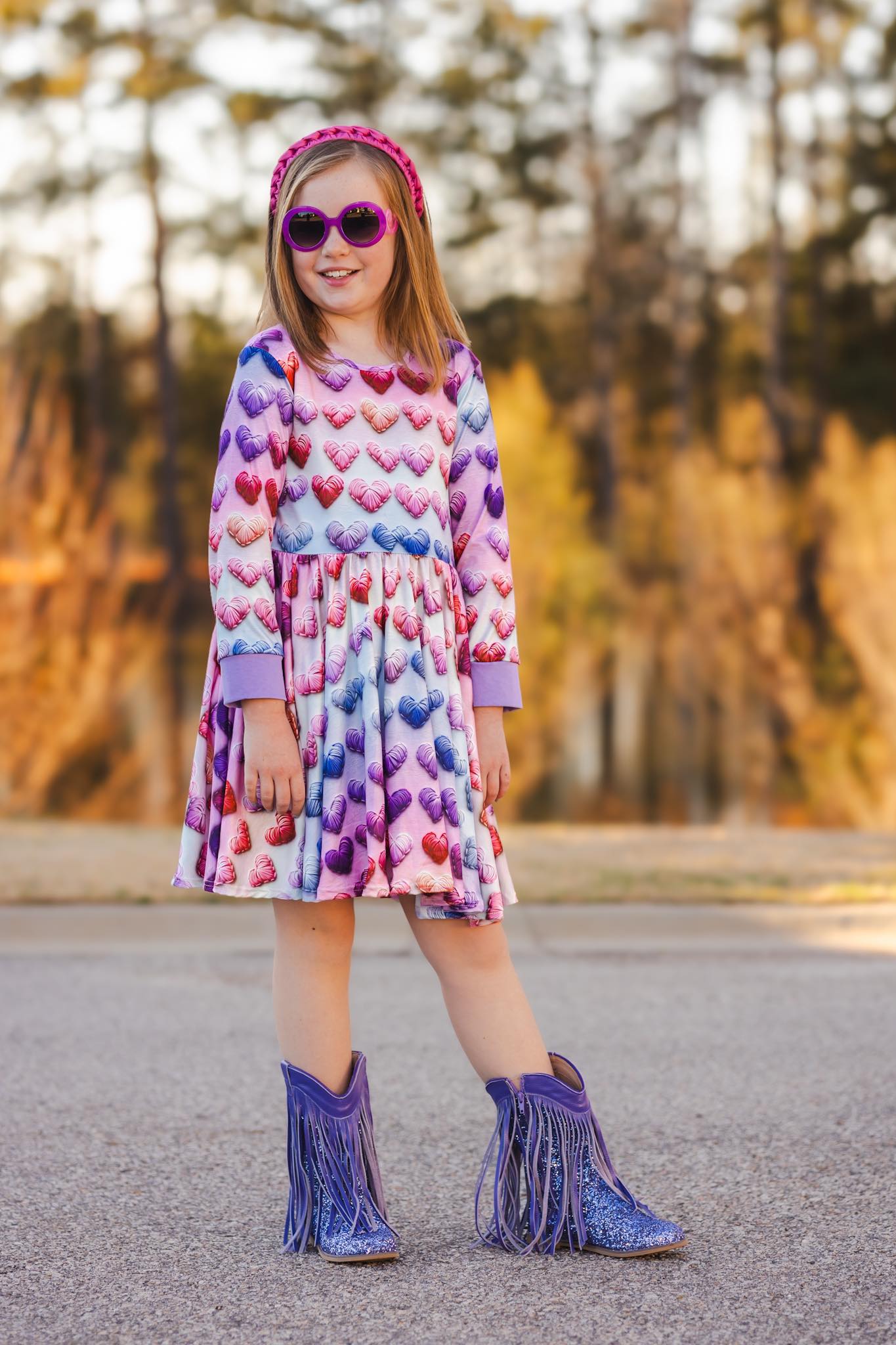 [Purple Glitter] Fringe Cowboy Boots