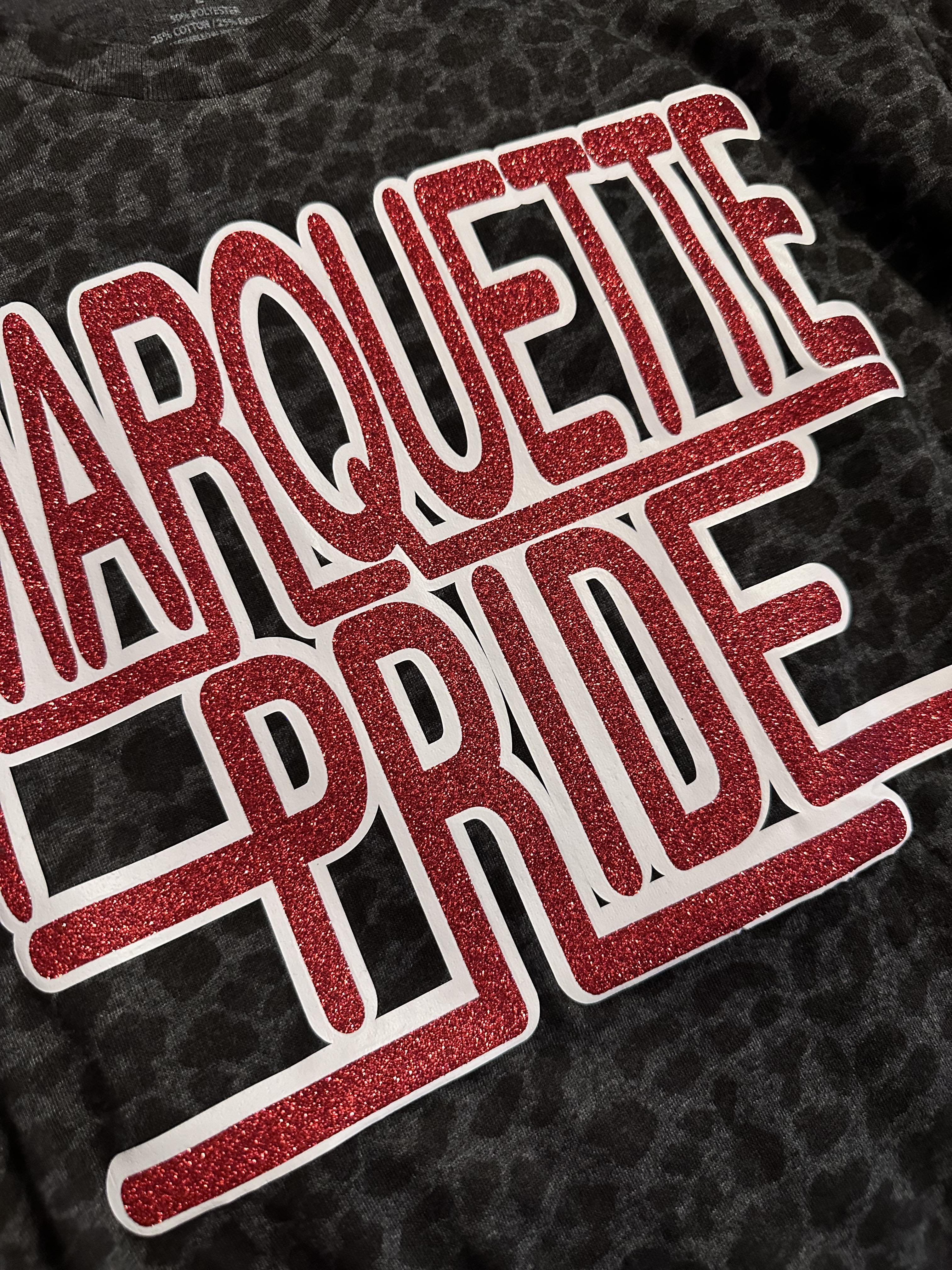 [Marquette Pride] Leopard Tee Shirt w/ Glitter