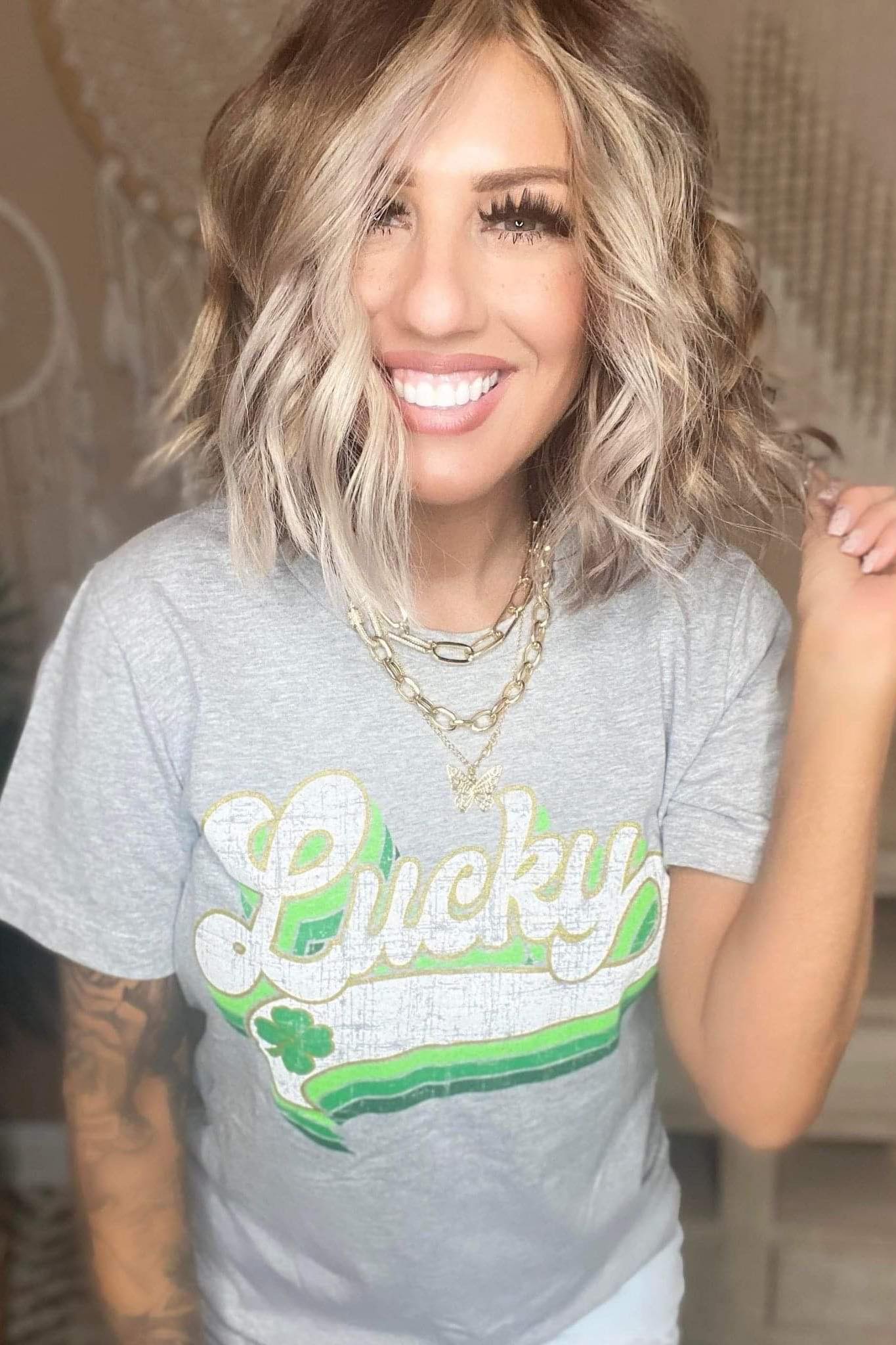 [Lucky Retro] w/ Faux Glitter Tee