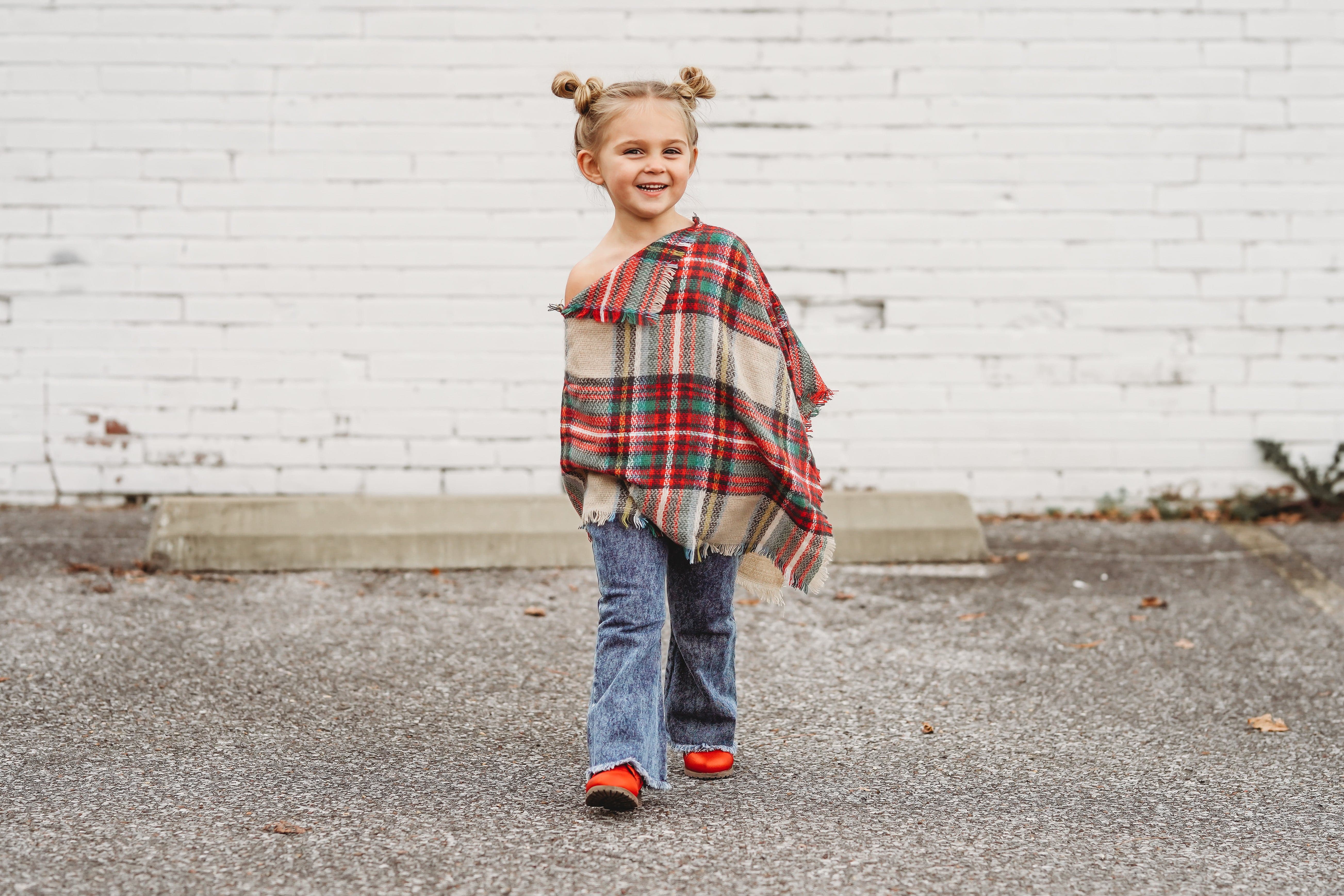 [Traditional Plaid] Blanket Scarf Cape